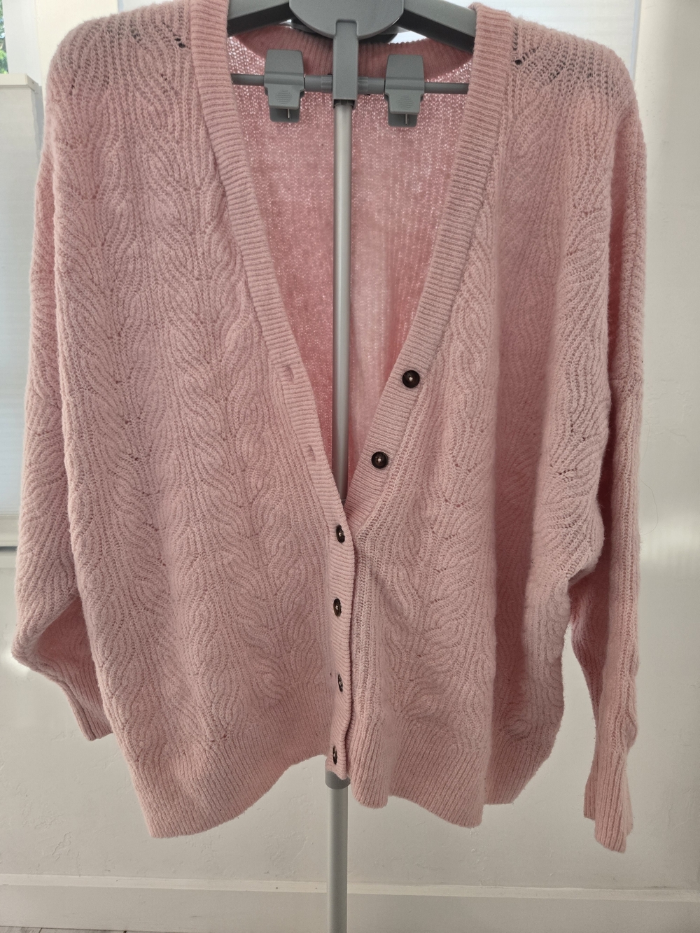 Torrid Dusty Rose Cable Cardigan with Buttons